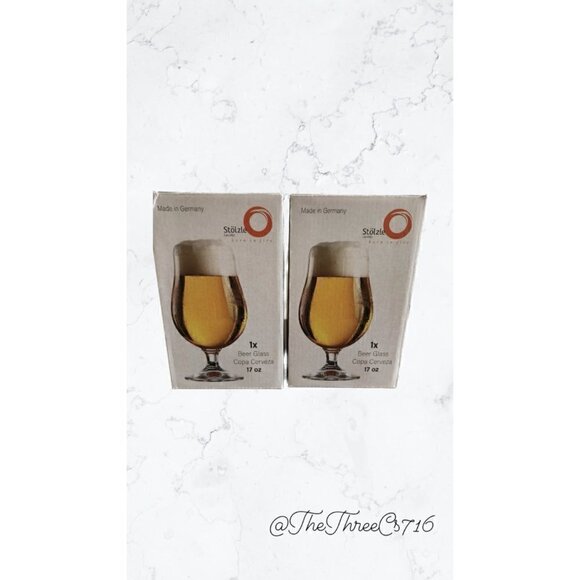 BRAND NEW Stözle Beer Glasses / Tulip glasses. Made In Germany 17oz, Pair Of 2. - Picture 1 of 3